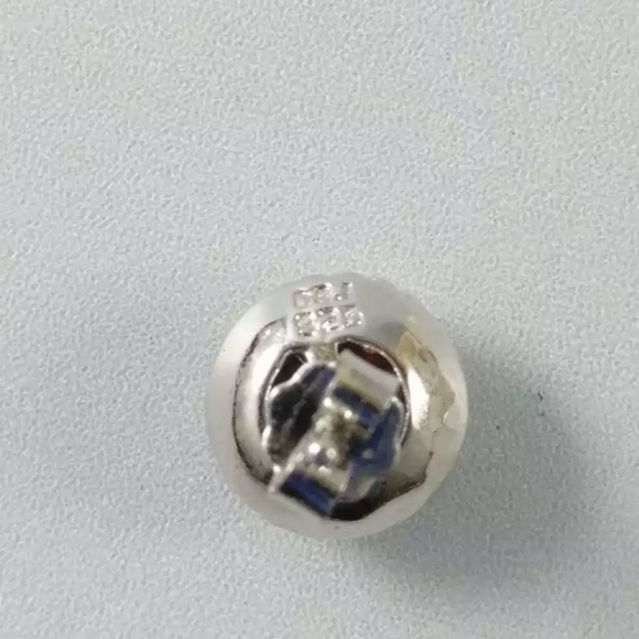 DBJ STERLING SILVER EARRINGS 2 DIAMOND GARNET STUD BUTTERFLY LOCK 2.1 G - Picture 5 of 8